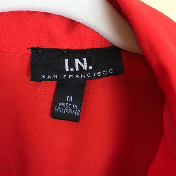 I.N. SAN FRANCISCO Red Sheer Tank Sz Med - Picture 4 of 5